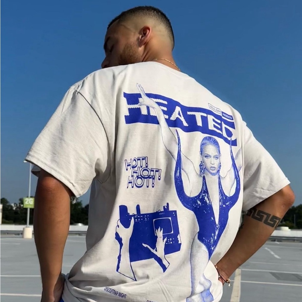 New Beyonce Renaissance 2023 World Tour Graphic Tee - Heated Design Silver